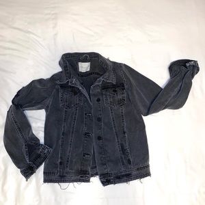 Black distressed jean jacket